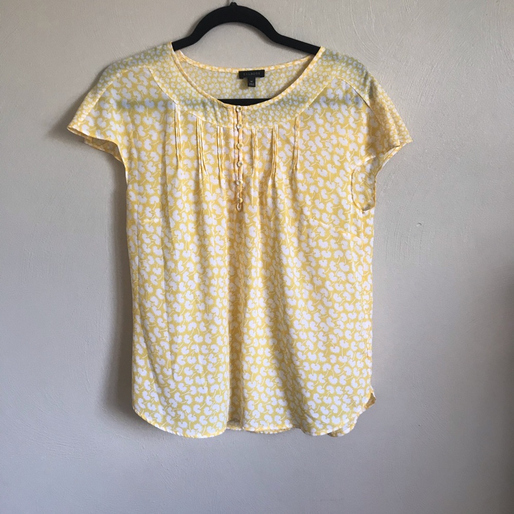 Talbots Yellow Floral Blouse
